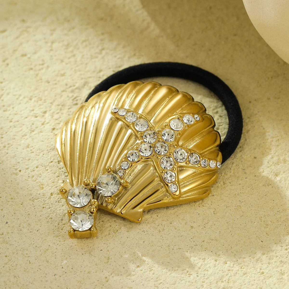 Hair Tie with Sculpted Bow and 18K Gold-Plated Steel