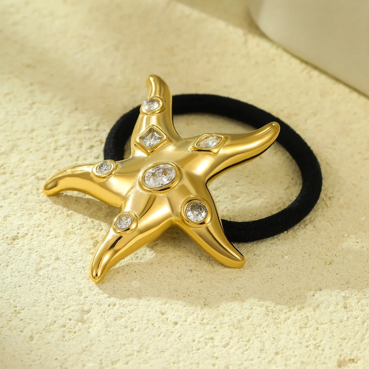 Hair Tie with Sculpted Bow and 18K Gold-Plated Steel
