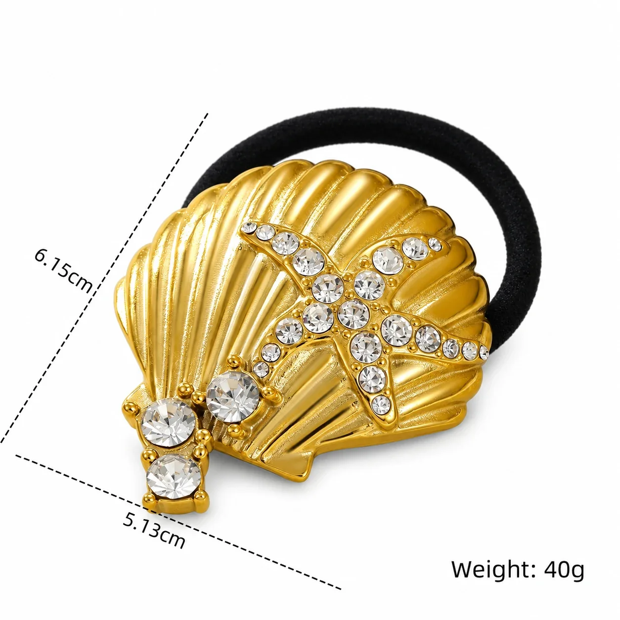 Hair Tie with Sculpted Bow and 18K Gold-Plated Steel - Gold