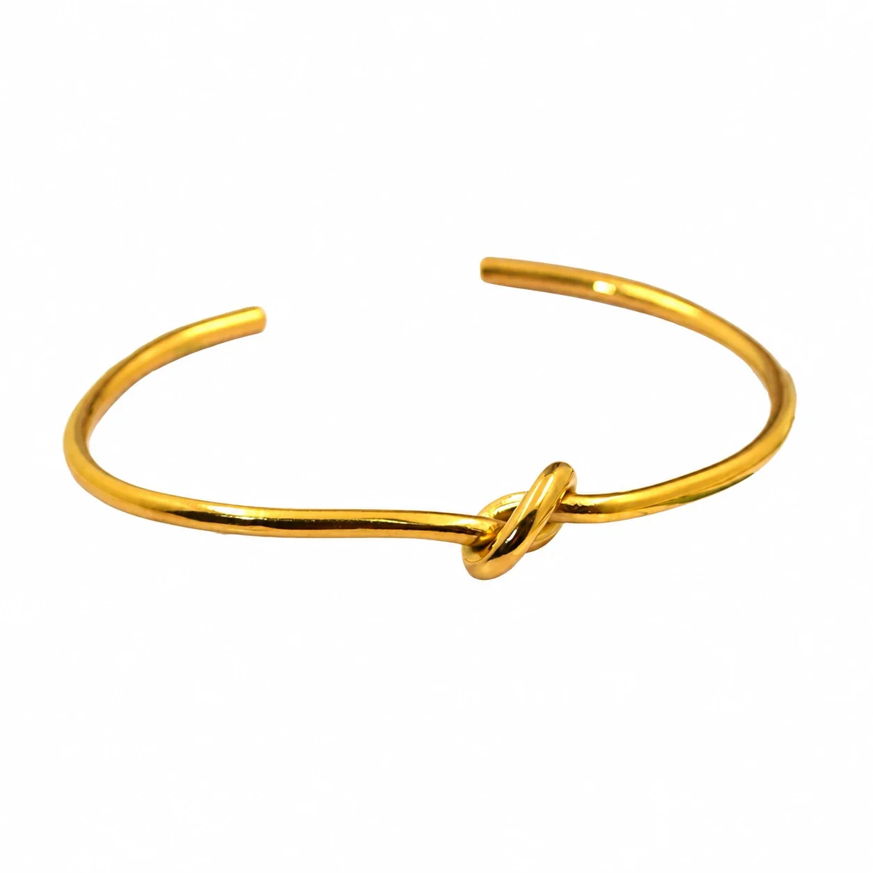 Open Double-Wire Knot Cuff Bangle, Stainless Steel