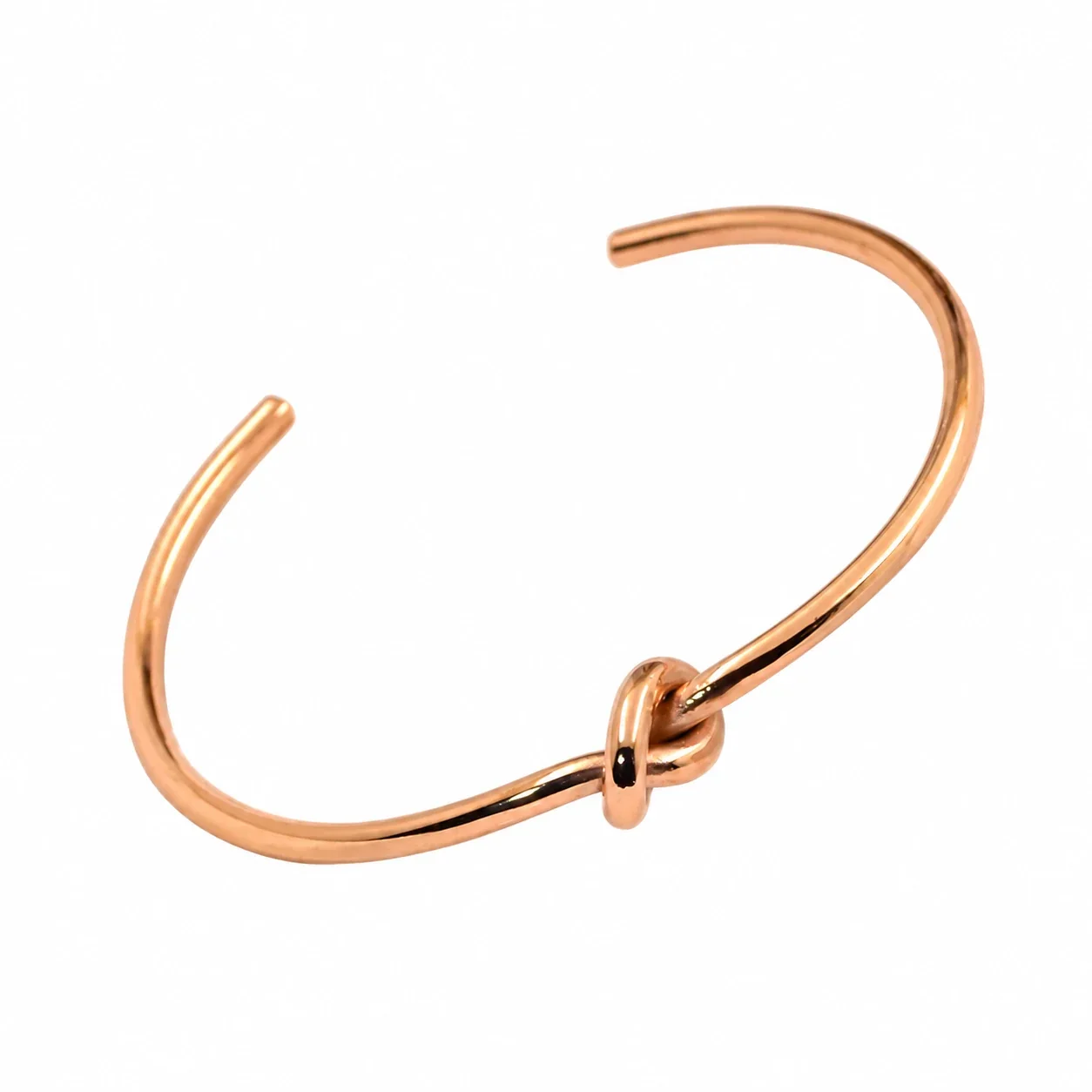 Open Double-Wire Knot Cuff Bangle, Stainless Steel