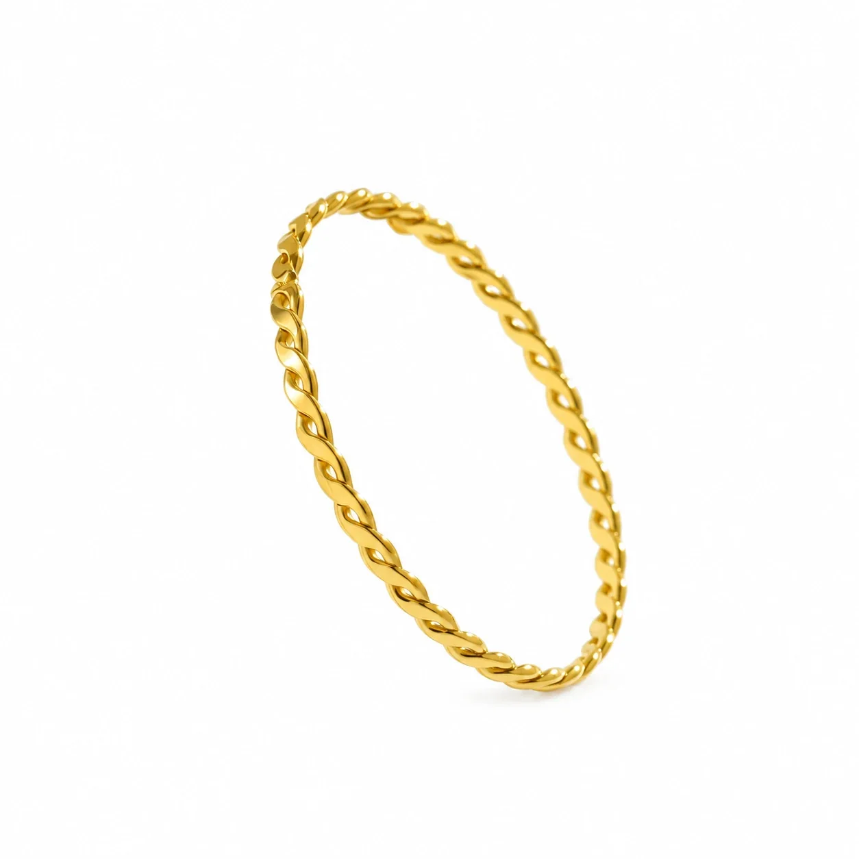 Twisted Slim Band Ring in Gold-Plated Stainless Steel