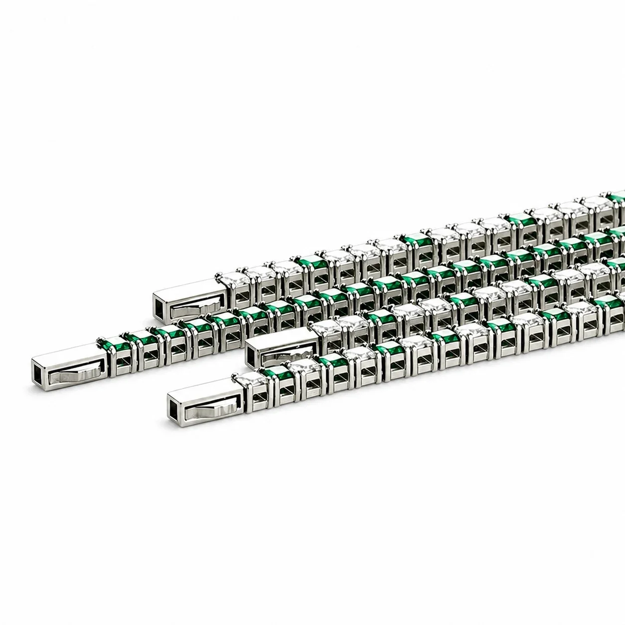 Refined 316 Stainless Steel Square CZ Tennis Bracelet