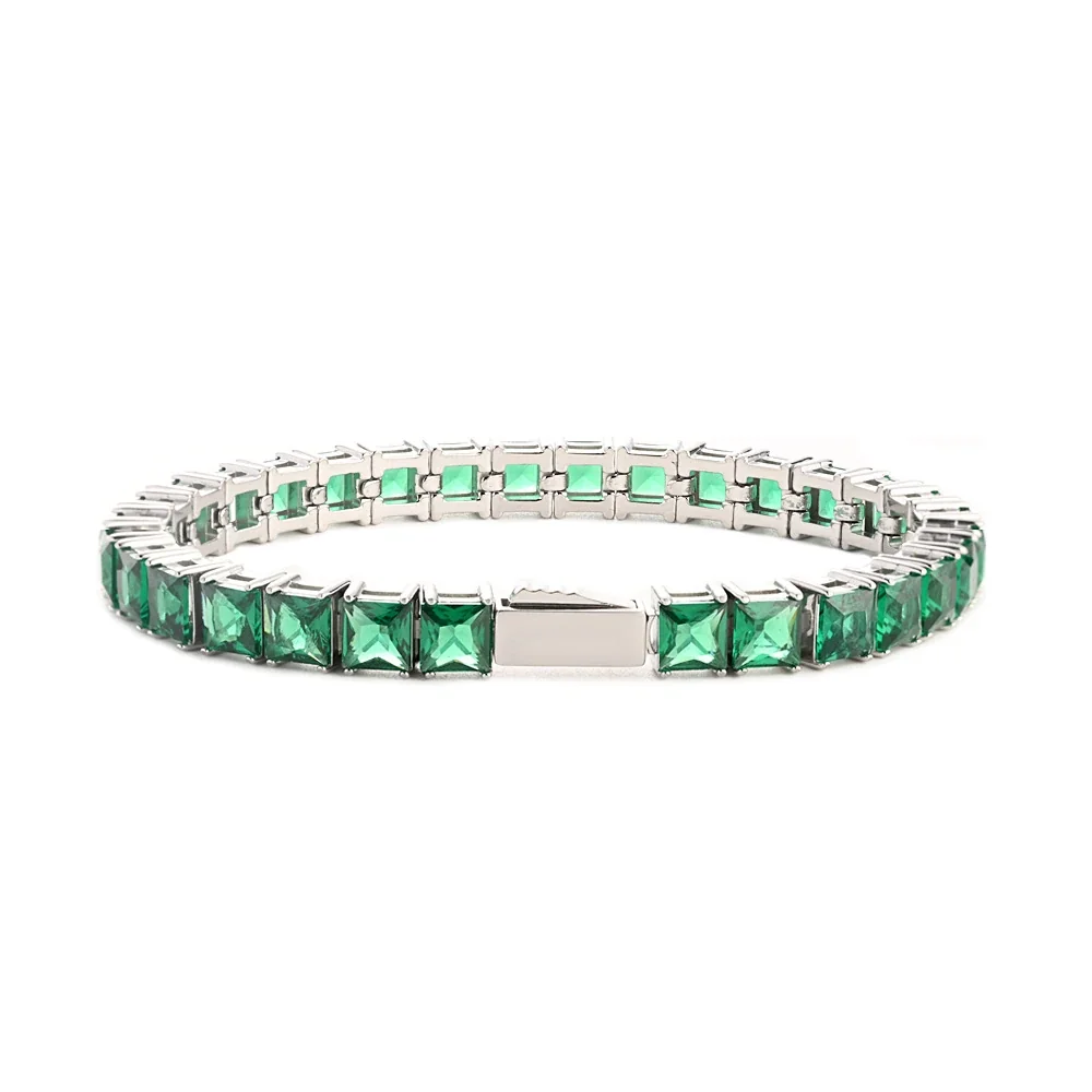 Refined 316 Stainless Steel Square CZ Tennis Bracelet