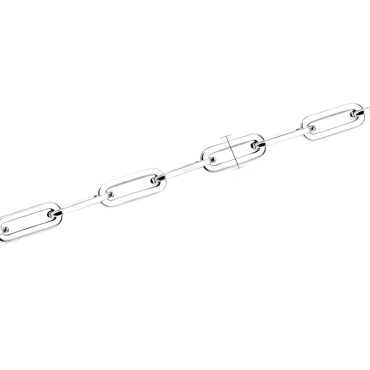 Polished Silver-Plated Stainless Steel Paperclip Chain