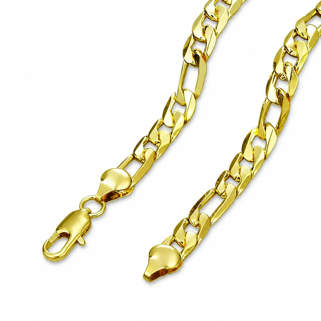 Bold Stainless Steel 14K Gold-Plated Figaro Chain Necklace