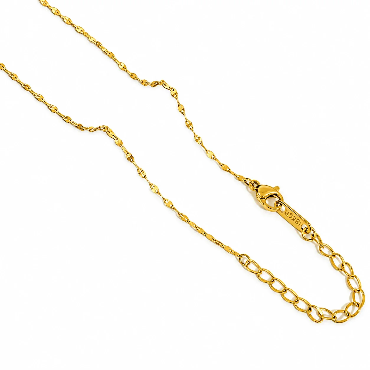 Foto del producto: Collar de Cadena con Seis Estilos de Eslabones de Acero Inoxidable Chapado en Oro de 18K
