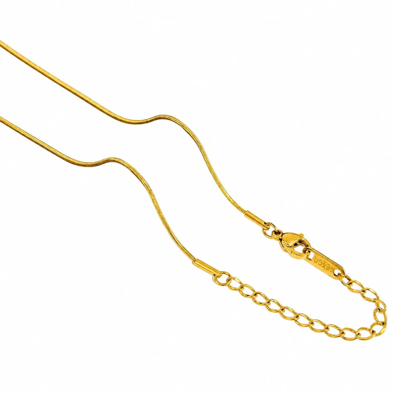 Foto del producto: Collar de Cadena con Seis Estilos de Eslabones de Acero Inoxidable Chapado en Oro de 18K