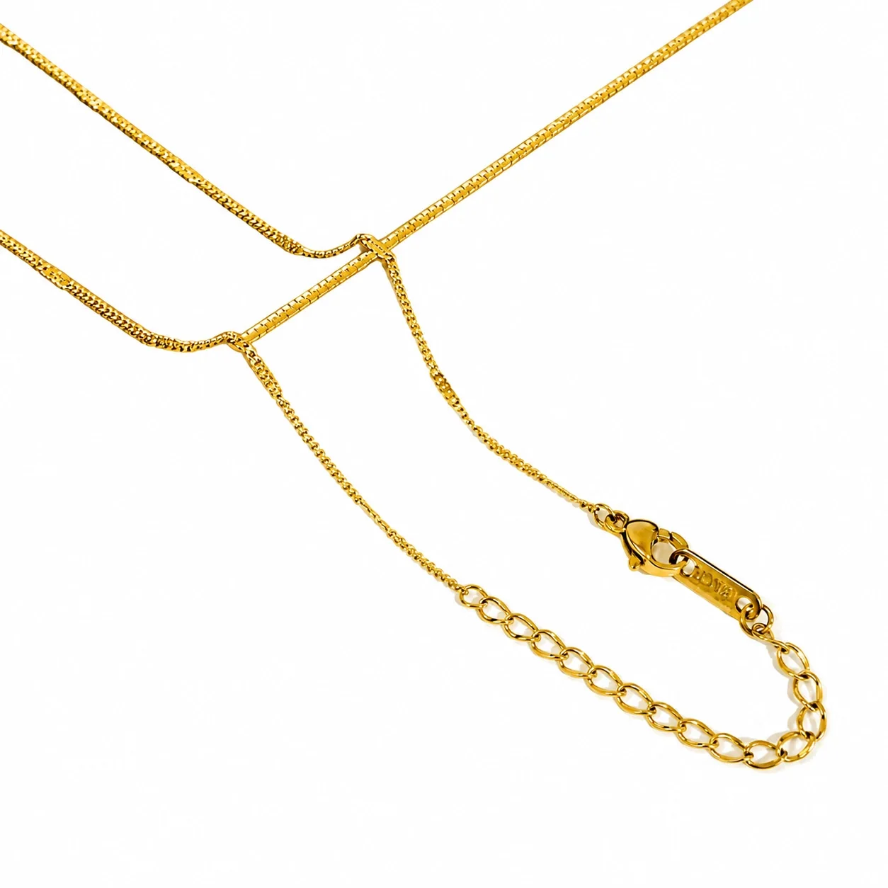 Foto del producto: Collar de Cadena con Seis Estilos de Eslabones de Acero Inoxidable Chapado en Oro de 18K