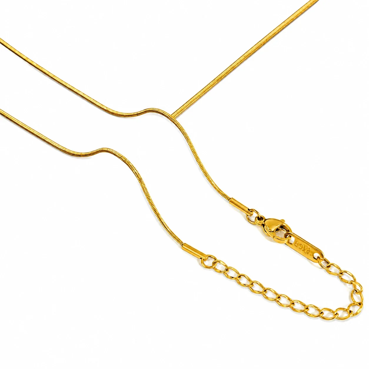 Foto del producto: Collar de Cadena con Seis Estilos de Eslabones de Acero Inoxidable Chapado en Oro de 18K