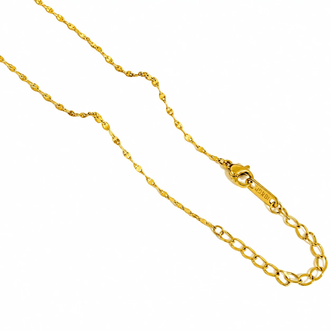 Foto del producto: Collar de Cadena con Seis Estilos de Eslabones de Acero Inoxidable Chapado en Oro de 18K