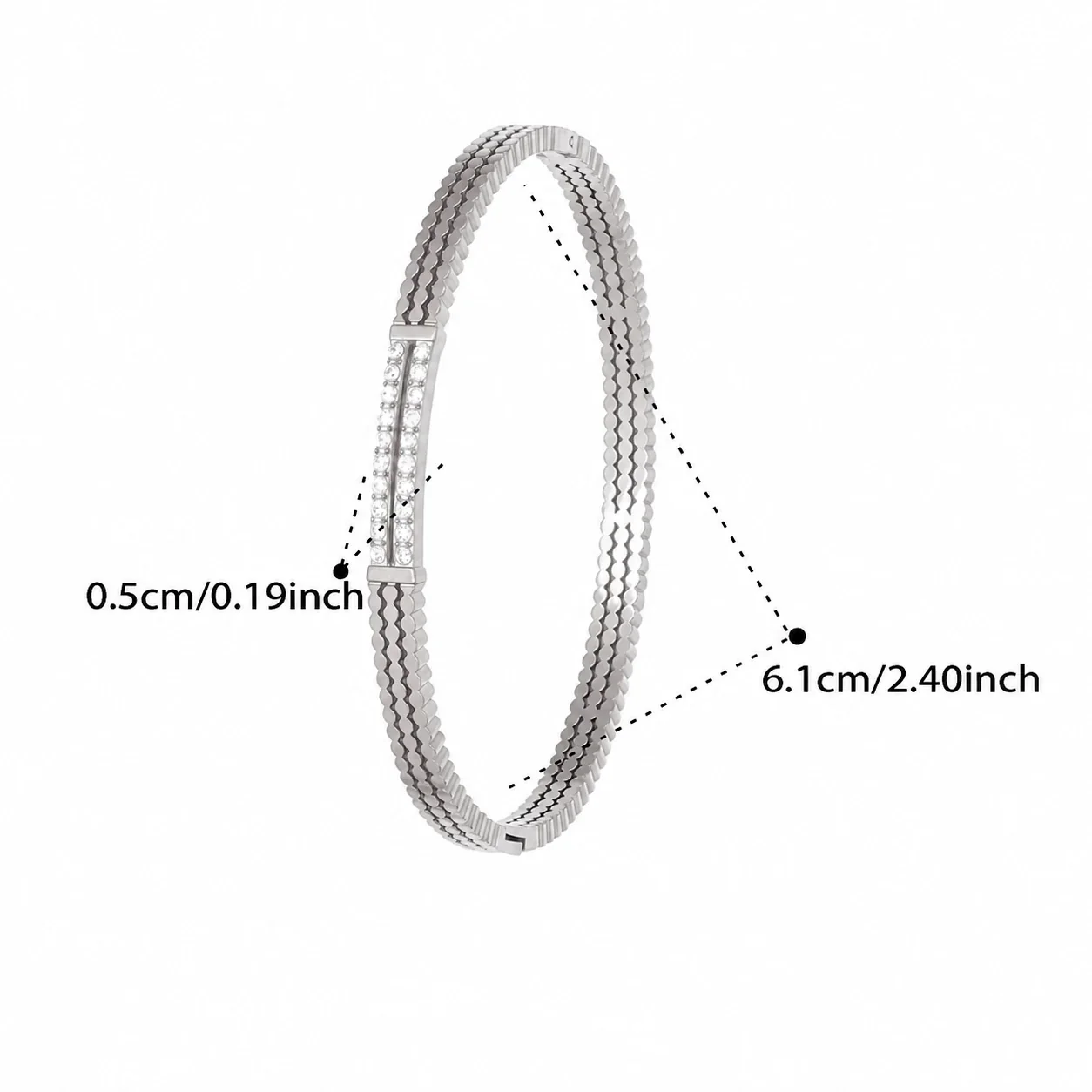 Bangle Bracelet Set Geometric Hinge Styles 18K Gold-Plated - Silver