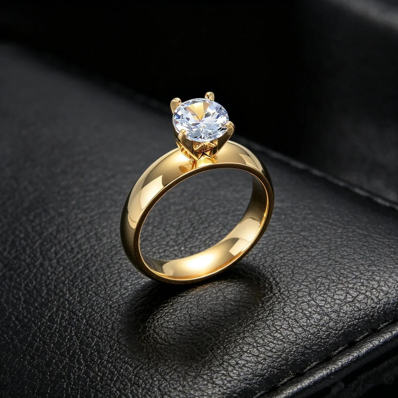 Foto del producto: Anillo solitario, banda lisa de 6 mm, acero inoxidable