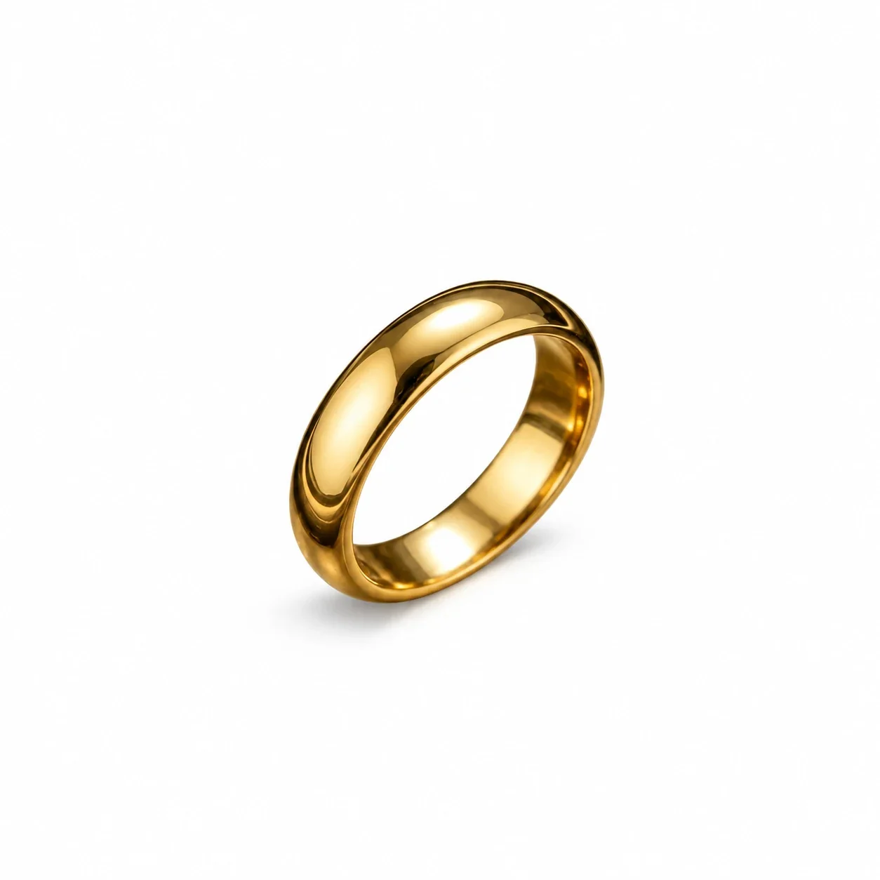 Foto del producto: Anillo solitario, banda lisa de 6 mm, acero inoxidable