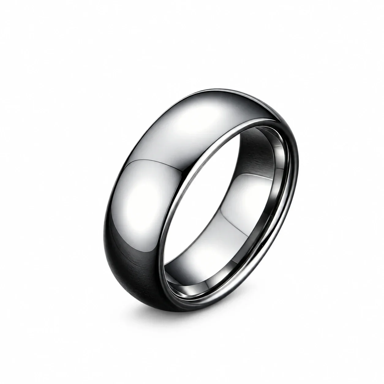 Foto del producto: Anillo solitario, banda lisa de 6 mm, acero inoxidable
