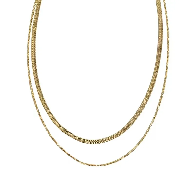 Slangenketting, enkel of gelaagd van roestvrij staal