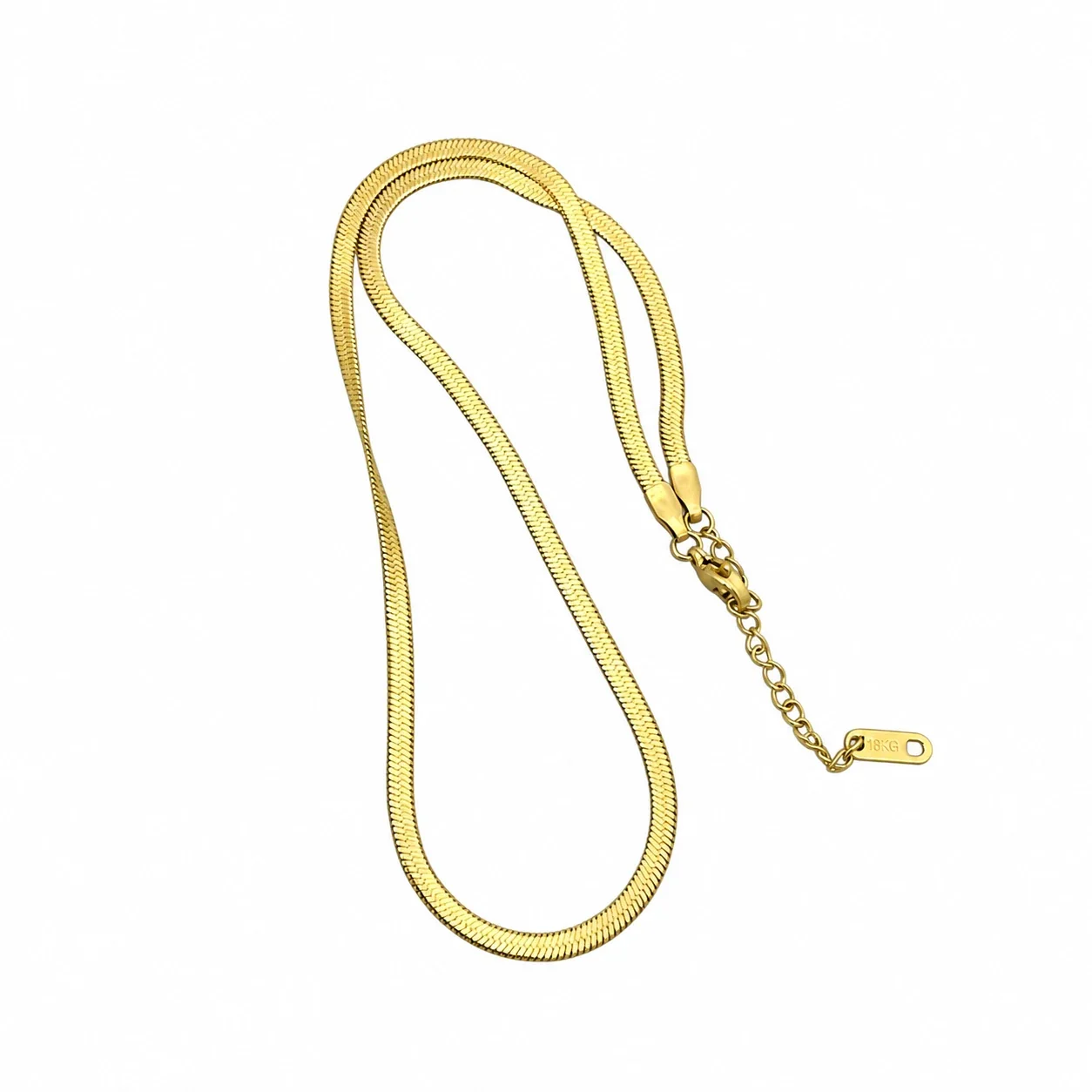 Slangenketting, enkel of gelaagd van roestvrij staal productfoto