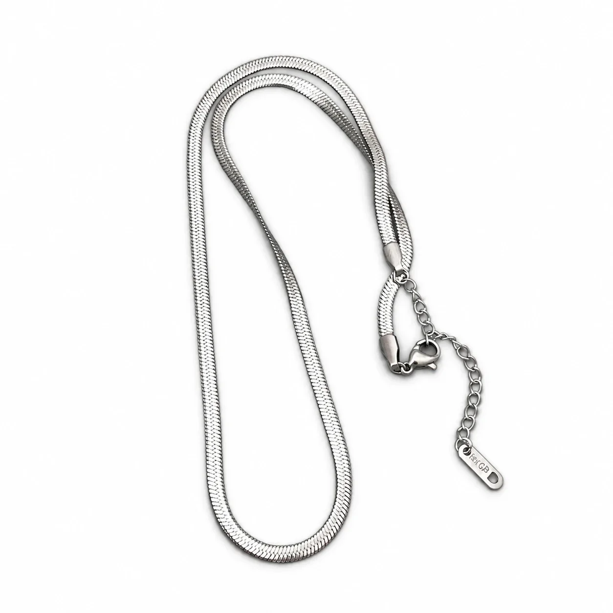 Slangenketting, enkel of gelaagd van roestvrij staal productfoto
