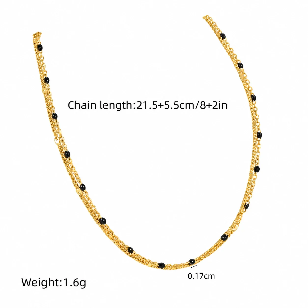 Photo produit : Bracelet de cheville à perles colorées espacées et acier inoxydable ton or