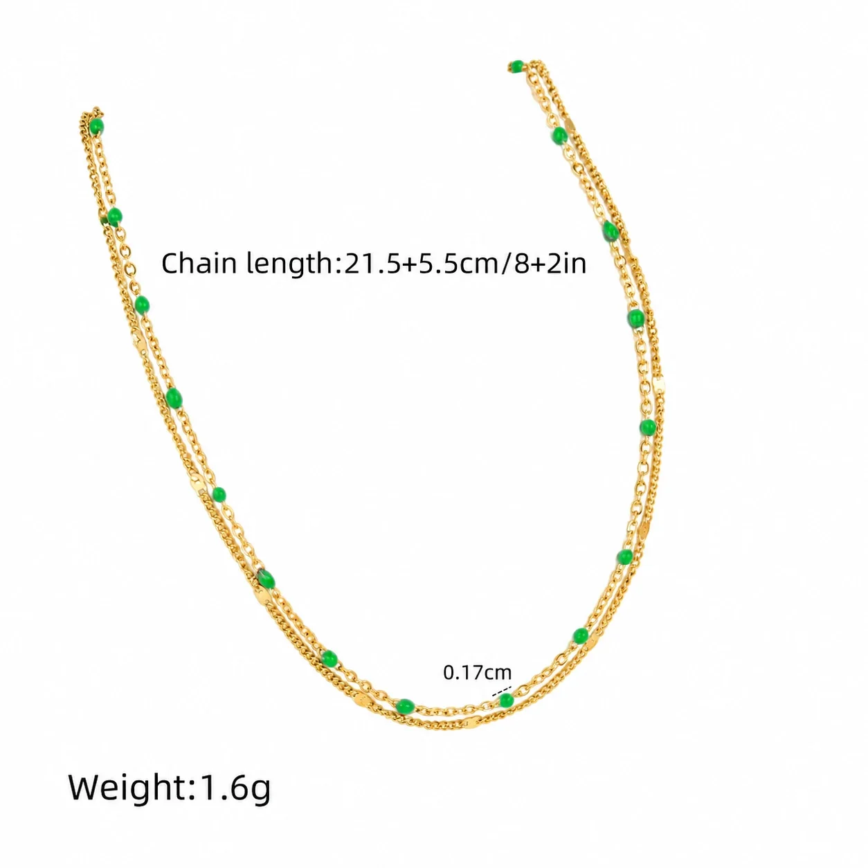 Photo produit : Bracelet de cheville à perles colorées espacées et acier inoxydable ton or