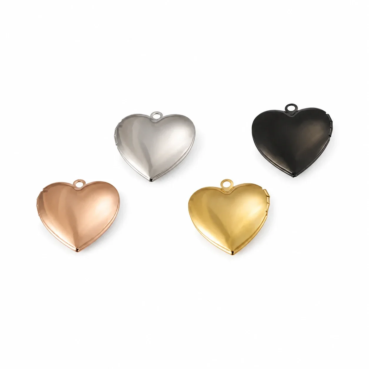 Polished 316 Stainless Steel Heart Locket Pendant