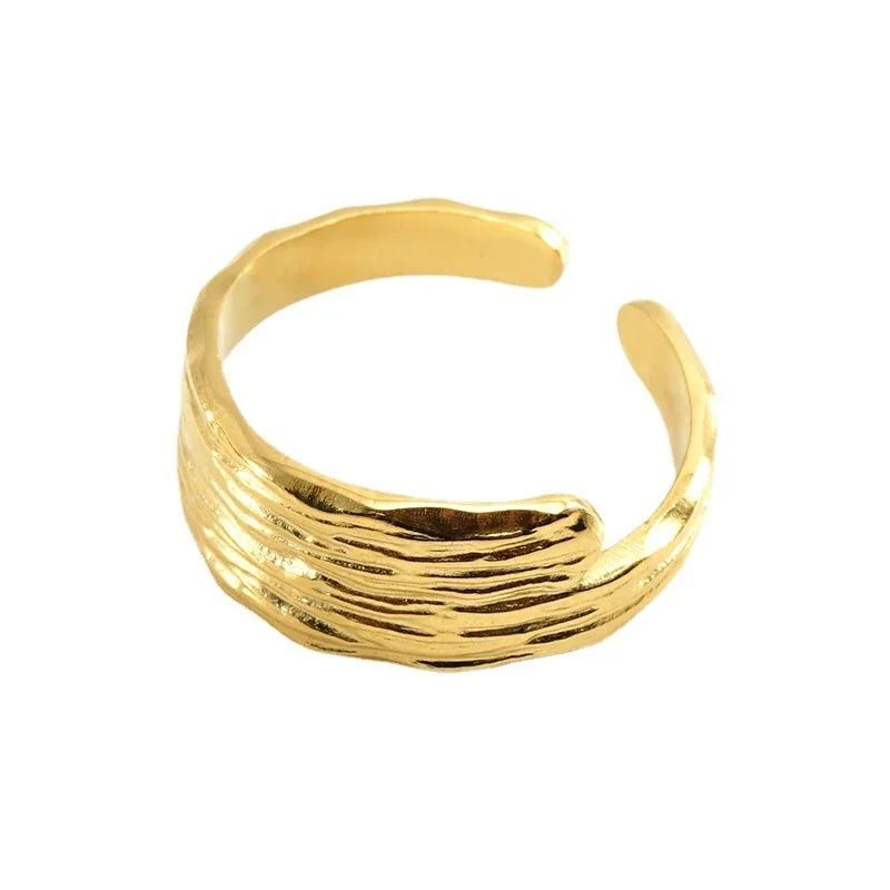 Artful 18K Gold-Plated Stainless Steel Open Textured Ring