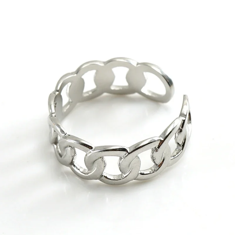 Artful 18K Gold-Plated Stainless Steel Open Textured Ring - Silver G