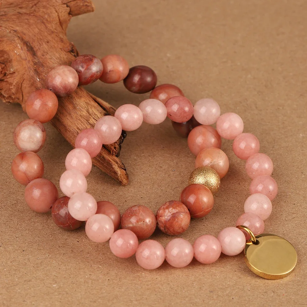 Round Bead Disc Charm 18K Gold-Plated 316 Stainless Steel Bracelet