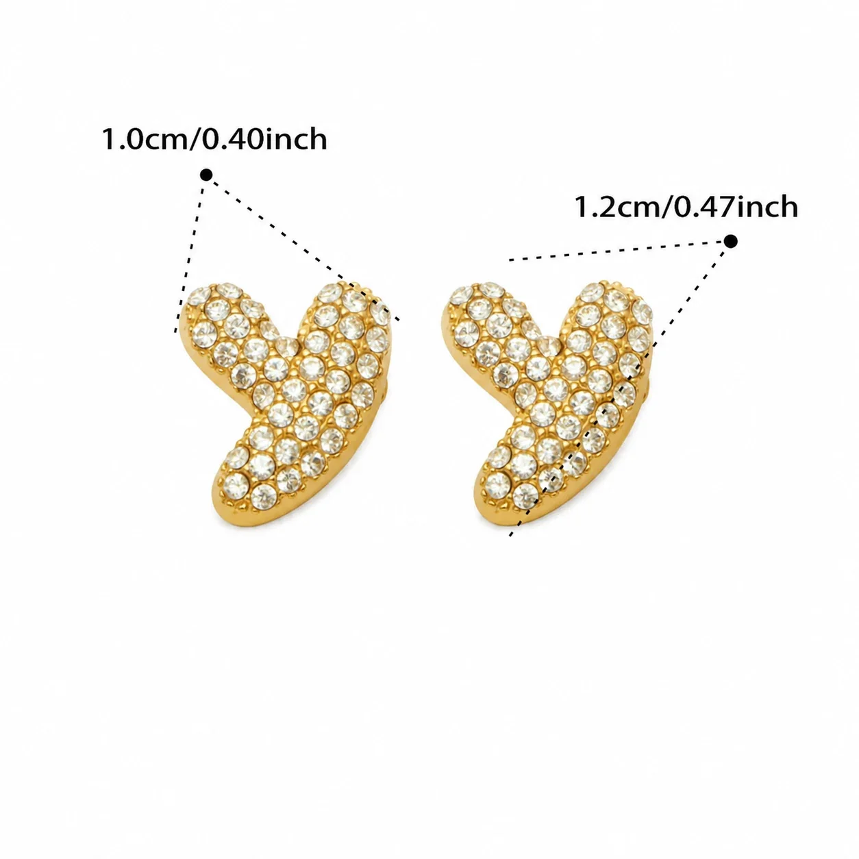 Bubble Letter 18K Gold-Plated Pavé CZ 316L Stud Earrings - Gold Letter Y