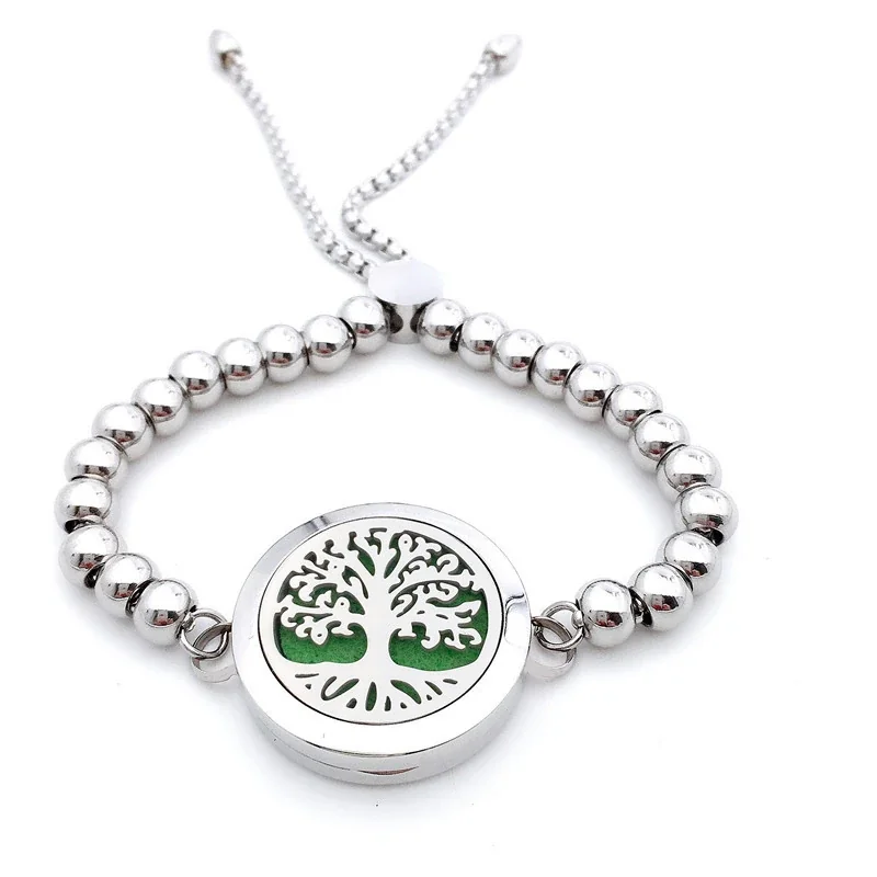 Polished 316 Stainless Steel Beaded Locket Bracelet