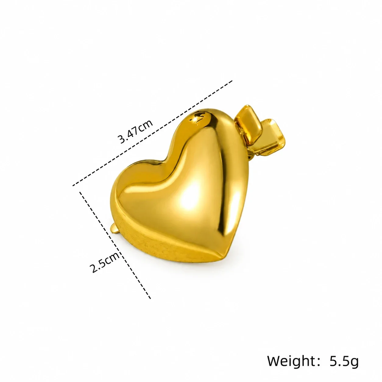 Hair Clips, Textured Starfish & Puffed Heart, Gold-Plated Steel - Gold Starfish