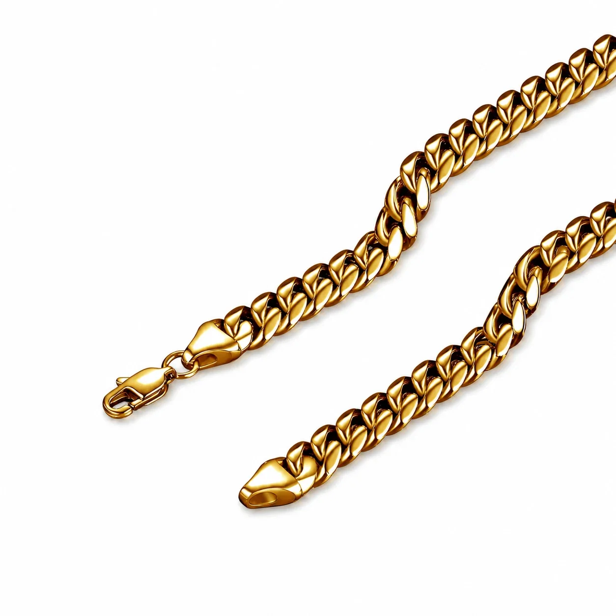 Polished Gold-Plated Curb Link Lobster Clasp Chain
