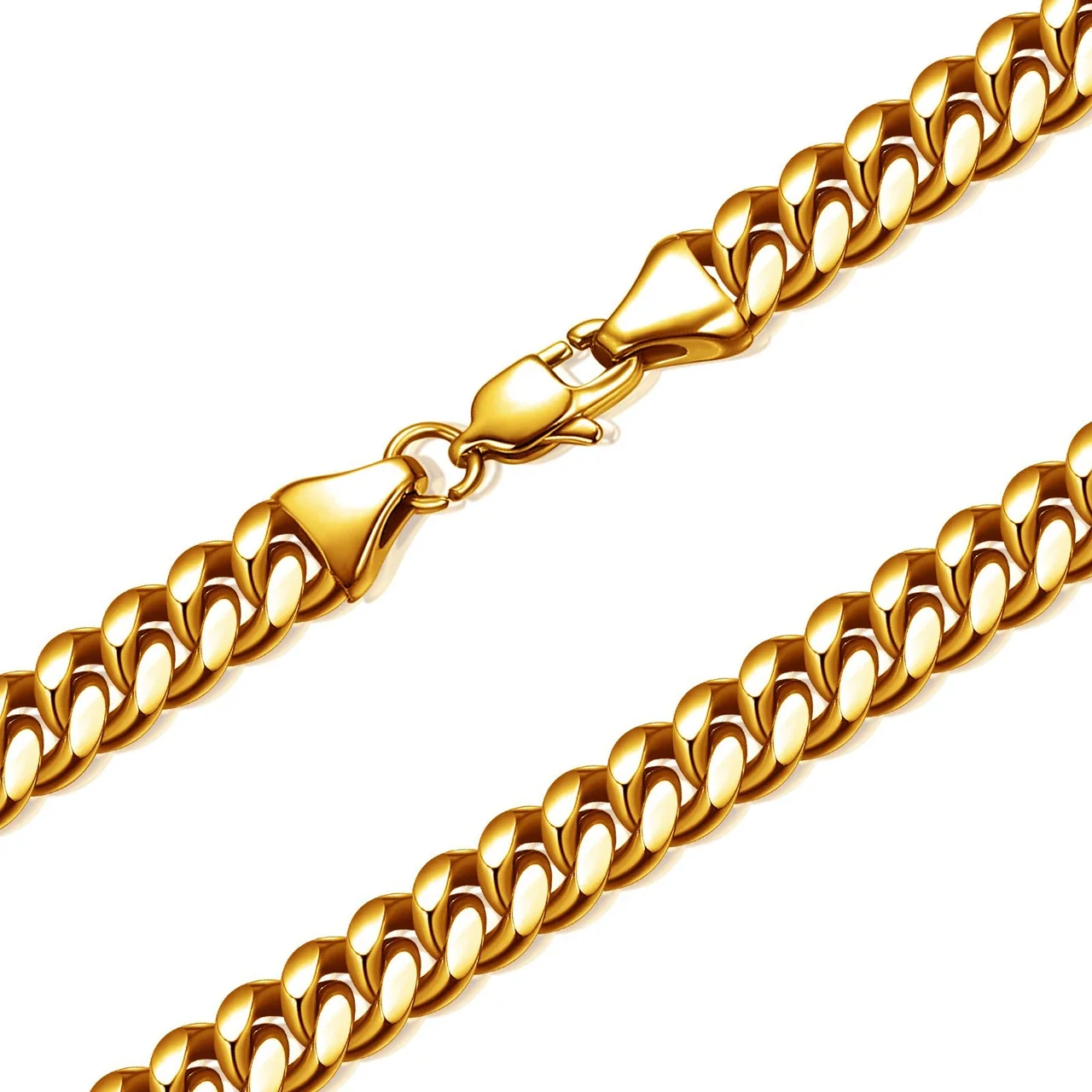 Polished Gold-Plated Curb Link Lobster Clasp Chain