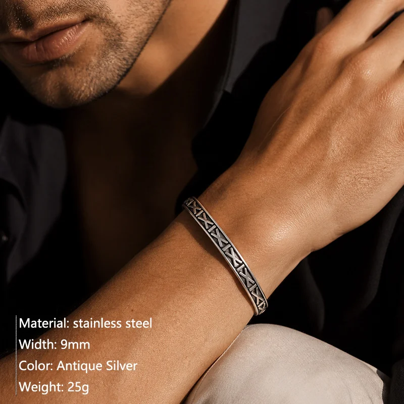 X-Relief Open Cuff Bracelet, Stainless Steel - Dimensions