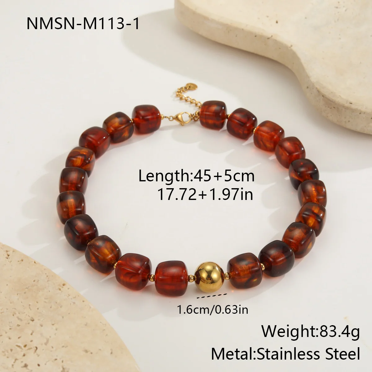 Photo produit : Parure de bijoux, cœur rouge et cerise, acier inoxydable plaqué or 18K