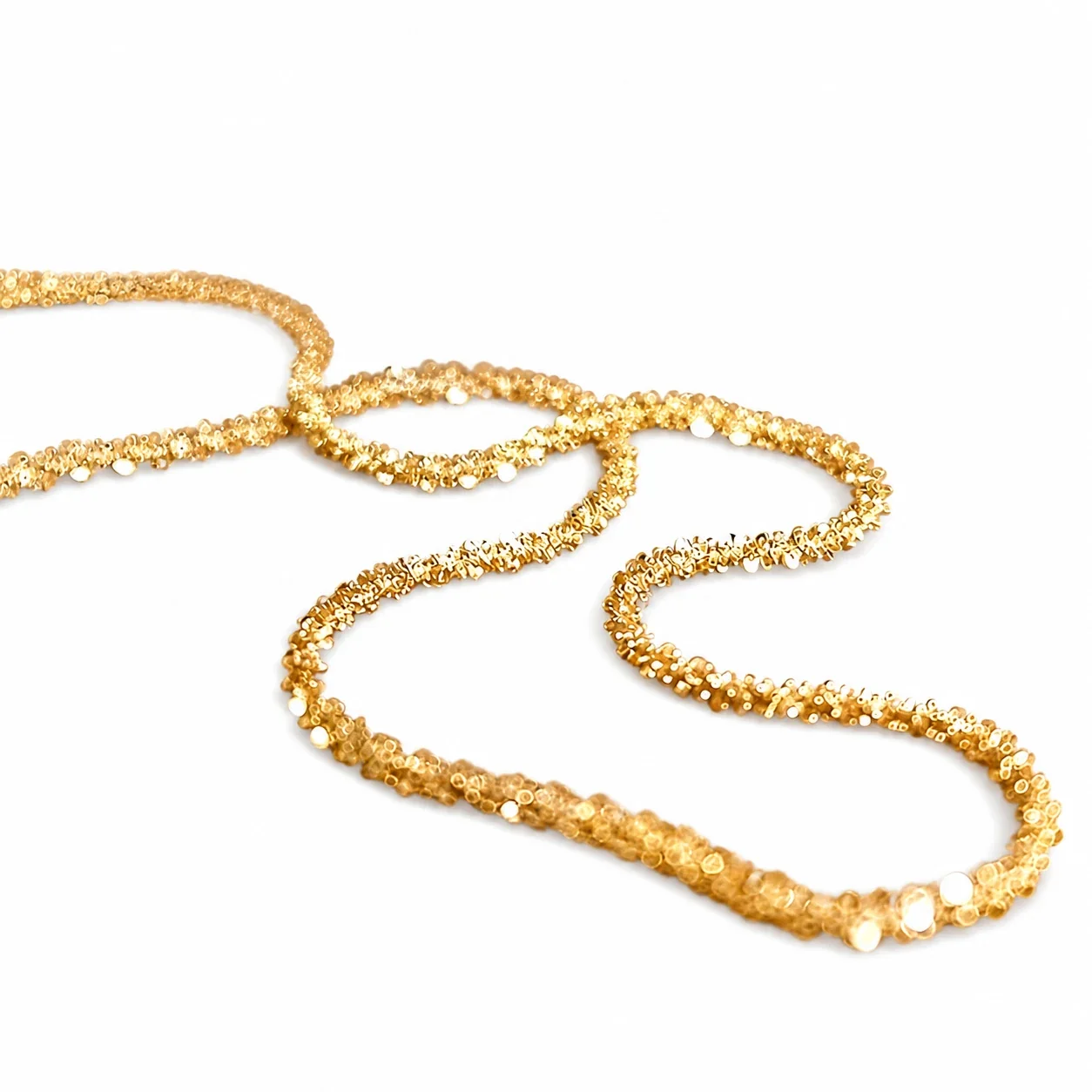 Sparkling Popcorn 316 Stainless Steel PVD Chain Necklace