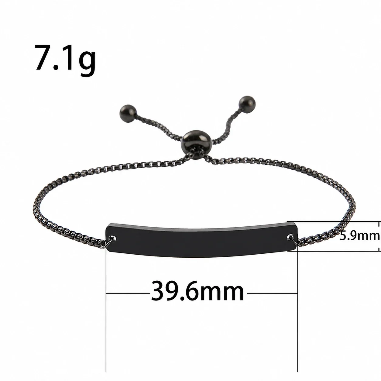 Bracelet Curved ID Bar with Openwork Motif, Stainless Steel