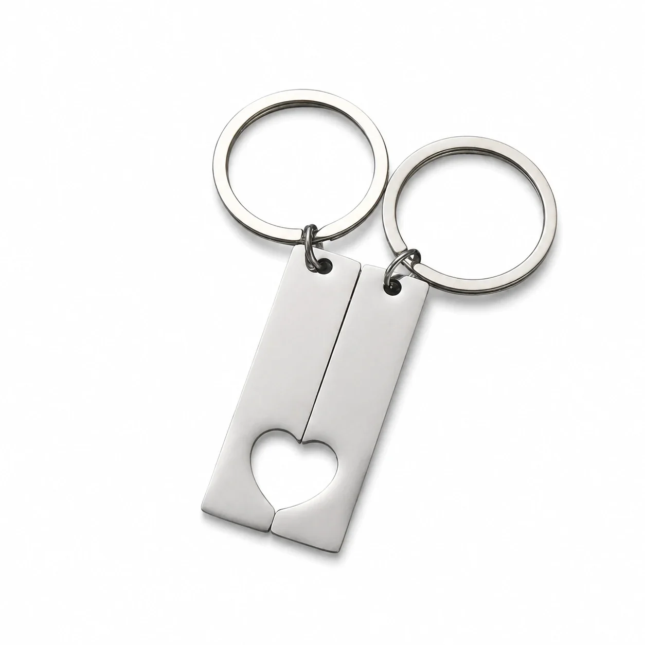 Keyring Pendant Pair with Matching Heart Cutout