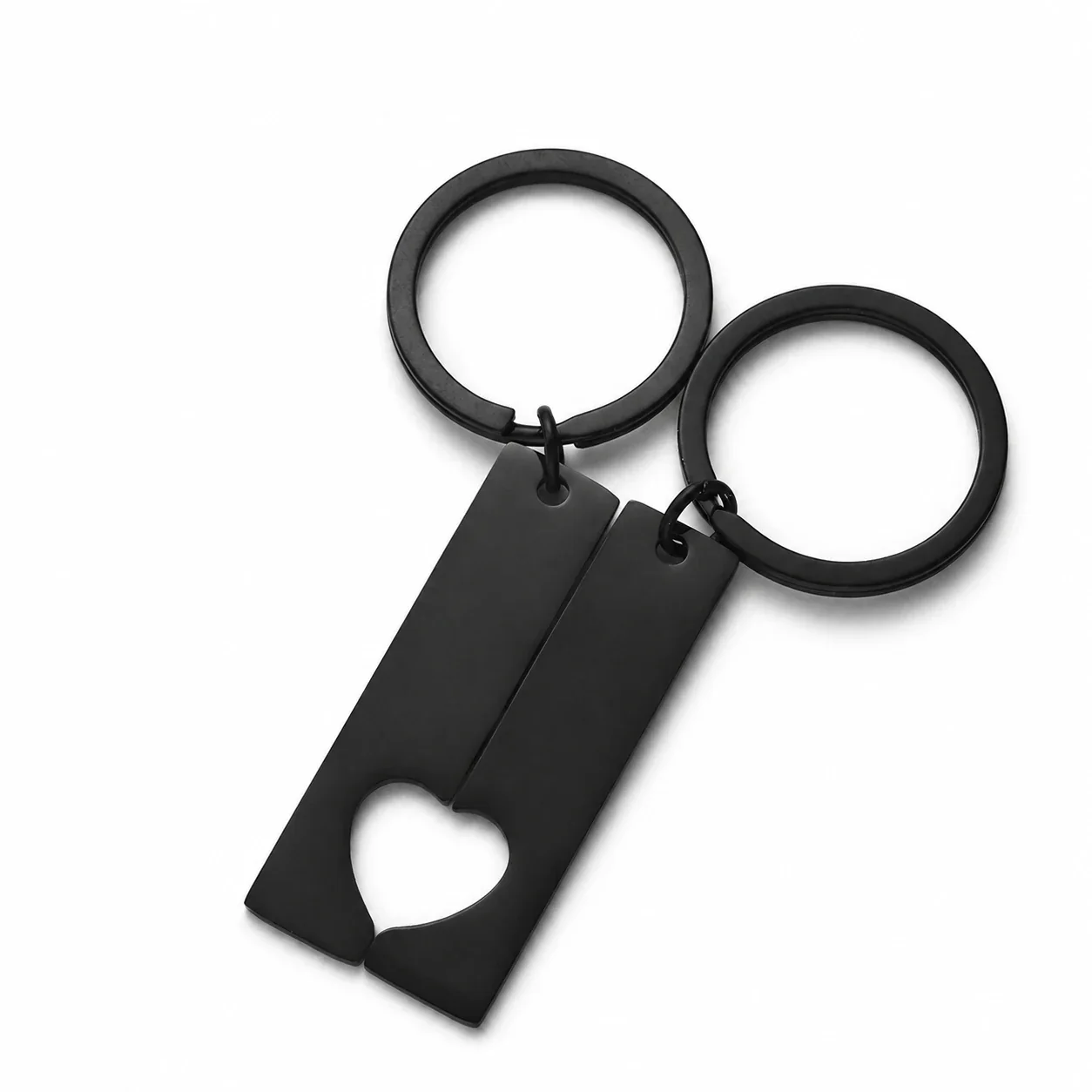 Keyring Pendant Pair with Matching Heart Cutout