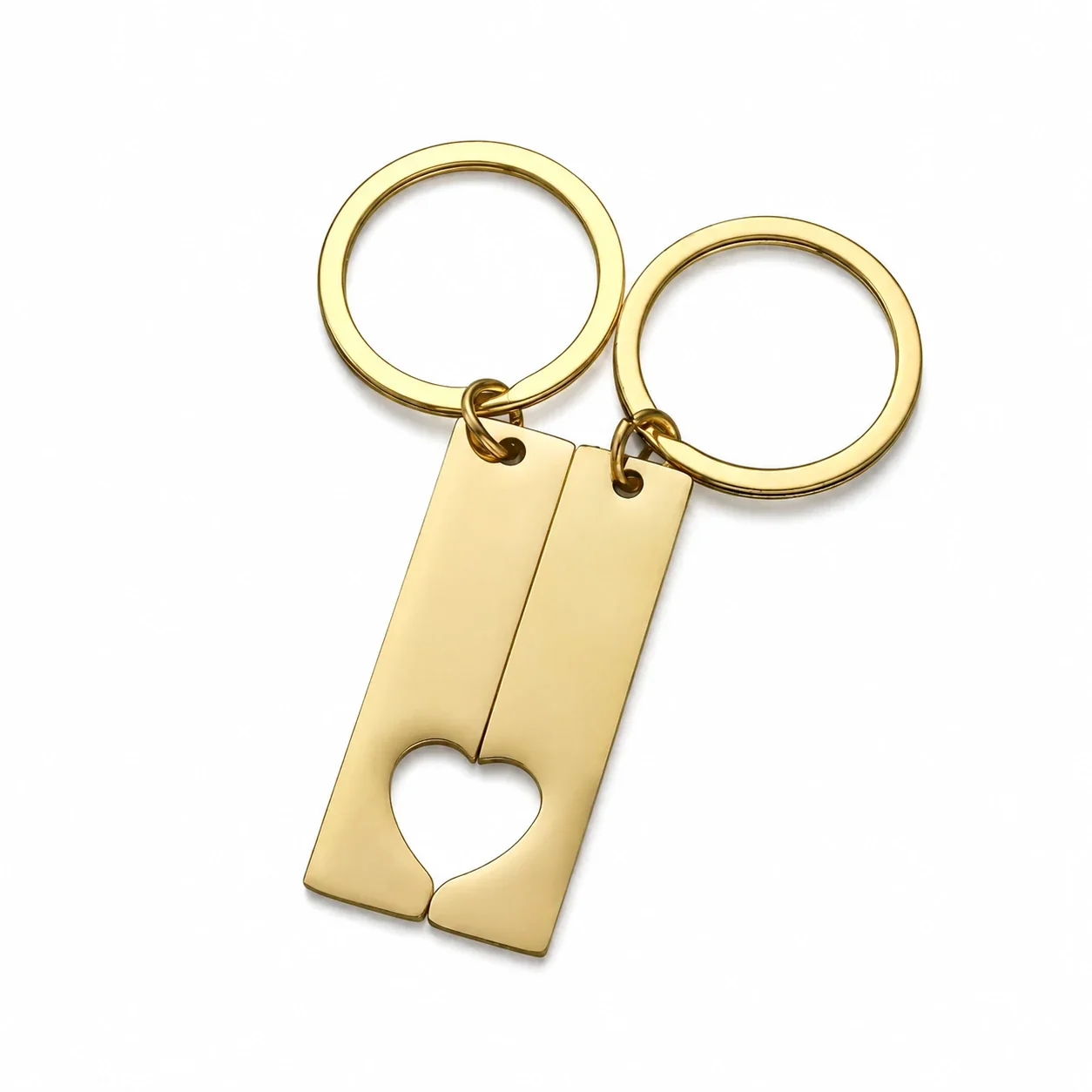 Keyring Pendant Pair with Matching Heart Cutout