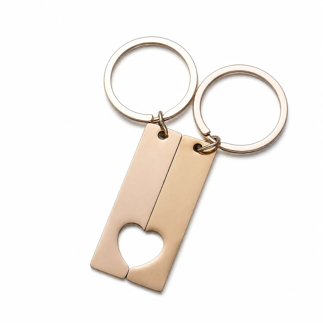 Keyring Pendant Pair with Matching Heart Cutout