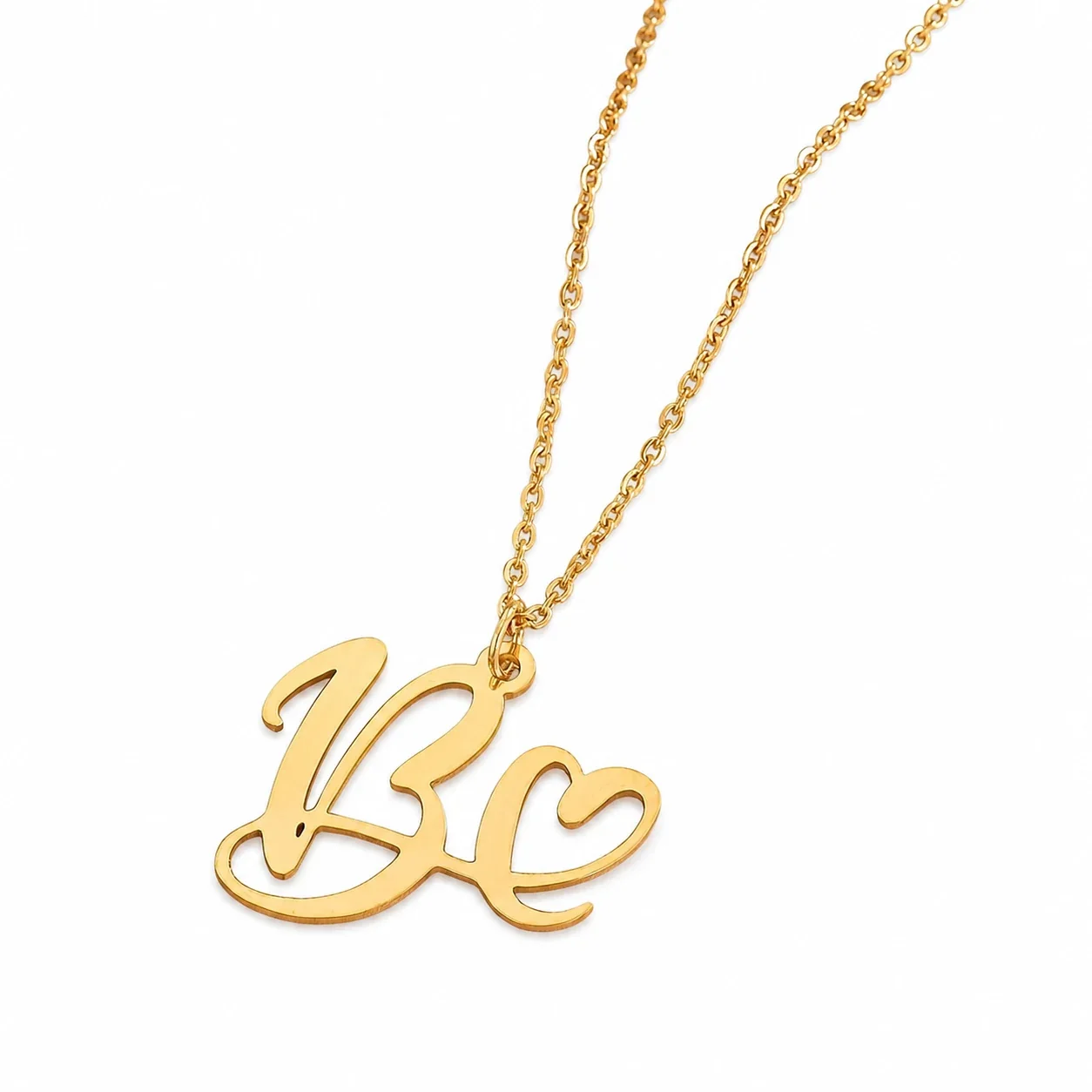 Personal 316 Stainless Steel Script Initial Necklace