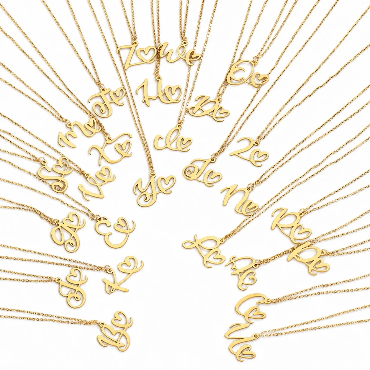 Personal 316 Stainless Steel Script Initial Necklace