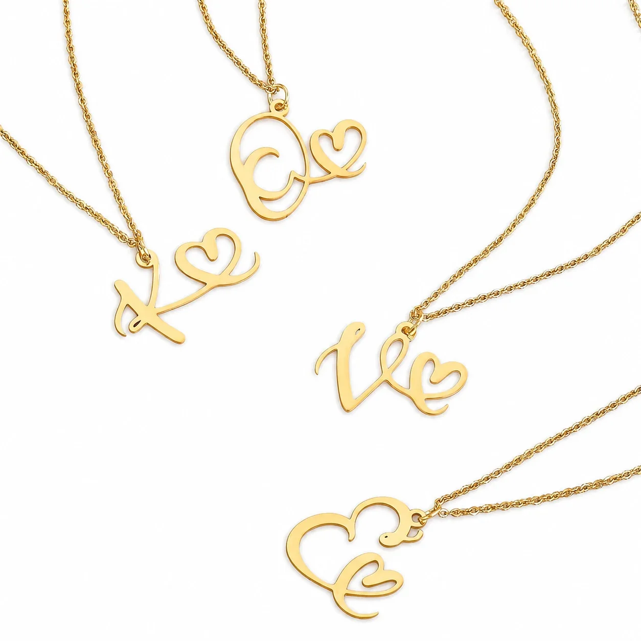 Personal 316 Stainless Steel Script Initial Necklace