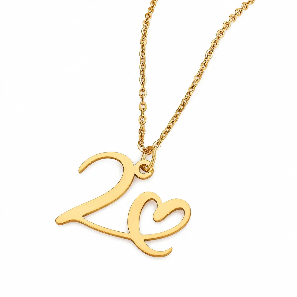 Personal 316 Stainless Steel Script Initial Necklace - Q
