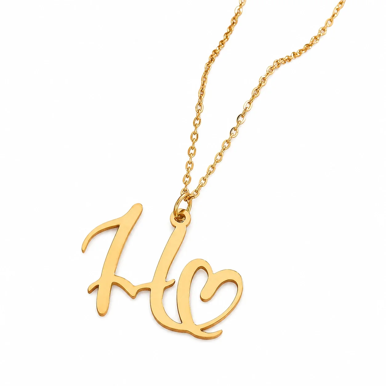Personal 316 Stainless Steel Script Initial Necklace - H