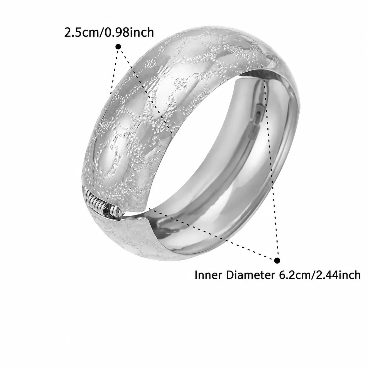 Ornate 316L Floral Engraved Dome Hinged Bangle - Gold Pattern A