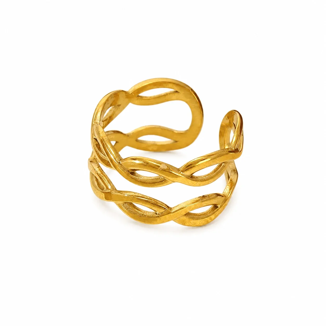 Sculptural 316 Stainless Steel Openwork Ring