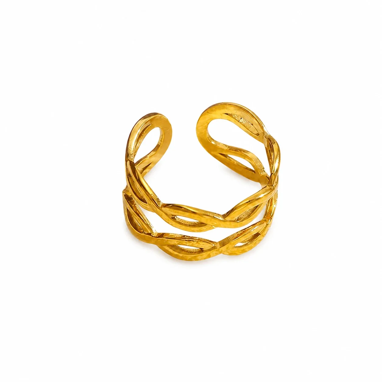 Sculptural 316 Stainless Steel Openwork Ring