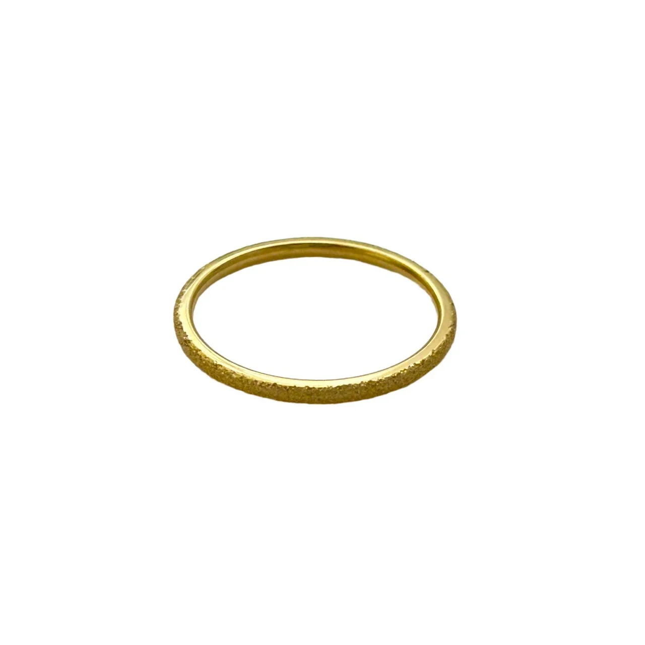 Refined Gold-Plated Frosted Slim Band Stacking Ring